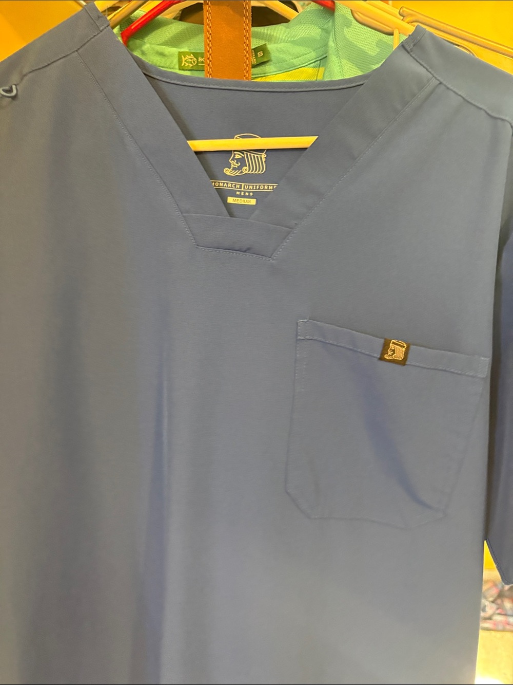 Men's Short Sleeve V-Neck Tee in Steel Blue